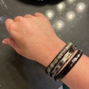 Set of 3 100% Horn Bangles